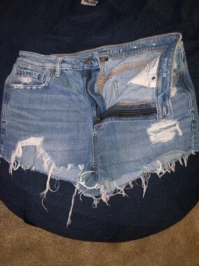 American Eagle Outfitters Light Blue Distressed Cutoff Jean Shorts